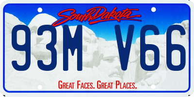 SD license plate 93MV66