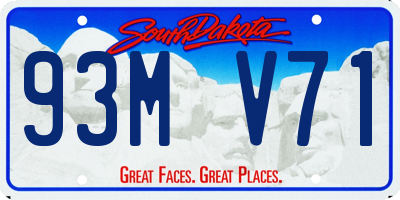 SD license plate 93MV71