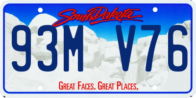 SD license plate 93MV76