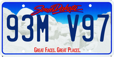 SD license plate 93MV97