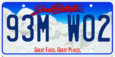 SD license plate 93MW02