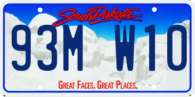 SD license plate 93MW10