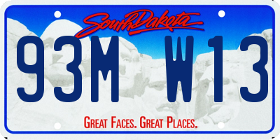 SD license plate 93MW13