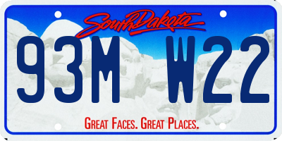 SD license plate 93MW22