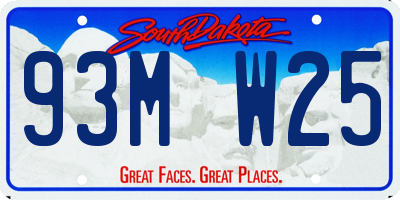 SD license plate 93MW25