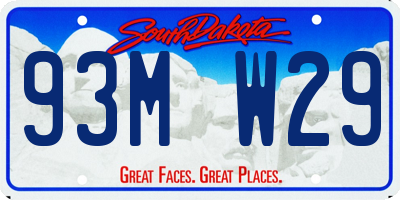 SD license plate 93MW29