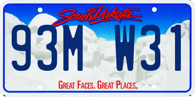 SD license plate 93MW31