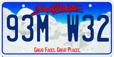 SD license plate 93MW32