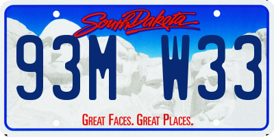 SD license plate 93MW33