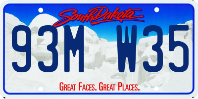 SD license plate 93MW35