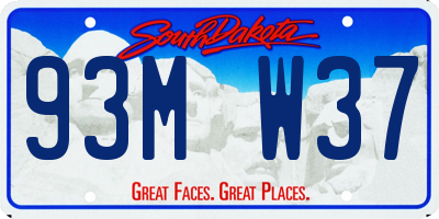 SD license plate 93MW37