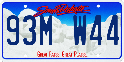 SD license plate 93MW44