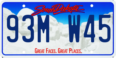 SD license plate 93MW45