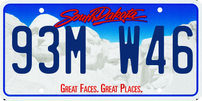 SD license plate 93MW46