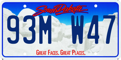 SD license plate 93MW47