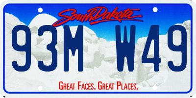 SD license plate 93MW49