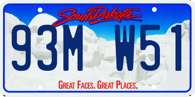 SD license plate 93MW51