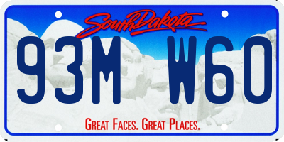 SD license plate 93MW60