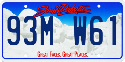 SD license plate 93MW61