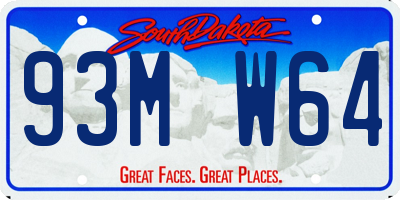 SD license plate 93MW64