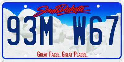 SD license plate 93MW67