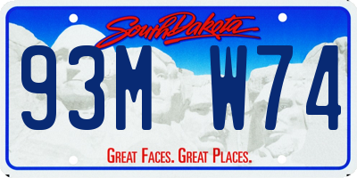 SD license plate 93MW74