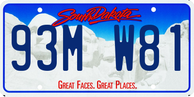 SD license plate 93MW81