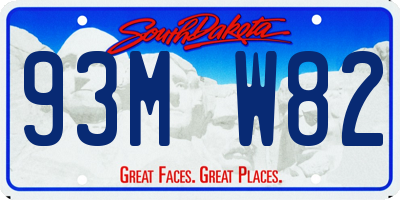 SD license plate 93MW82