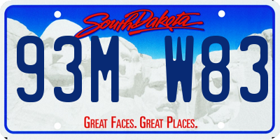 SD license plate 93MW83