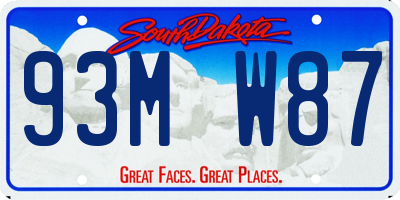 SD license plate 93MW87