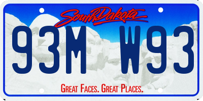 SD license plate 93MW93