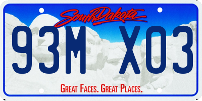SD license plate 93MX03