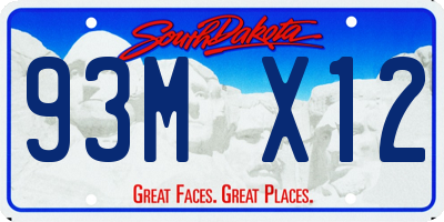 SD license plate 93MX12