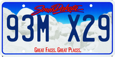 SD license plate 93MX29