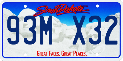 SD license plate 93MX32