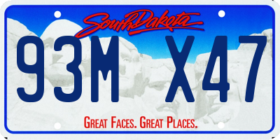 SD license plate 93MX47