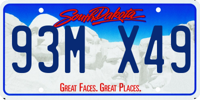 SD license plate 93MX49