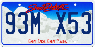 SD license plate 93MX53