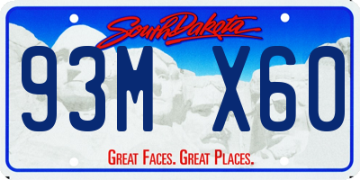 SD license plate 93MX60