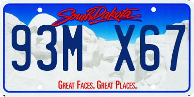 SD license plate 93MX67