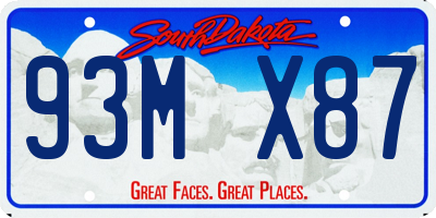 SD license plate 93MX87