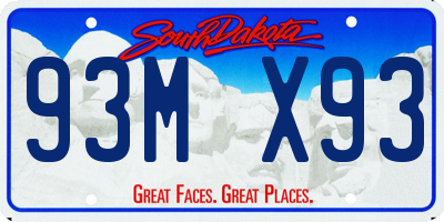 SD license plate 93MX93