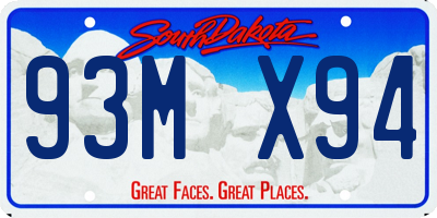 SD license plate 93MX94