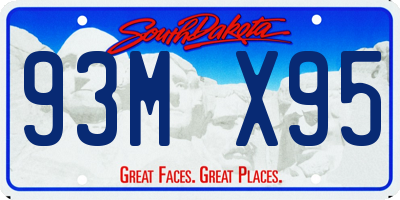 SD license plate 93MX95