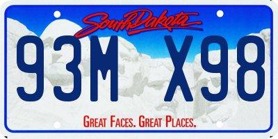 SD license plate 93MX98