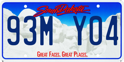 SD license plate 93MY04