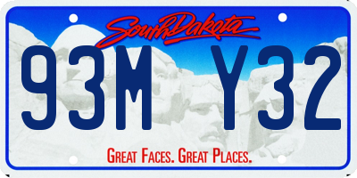 SD license plate 93MY32