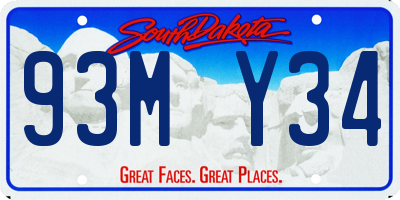 SD license plate 93MY34