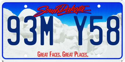 SD license plate 93MY58