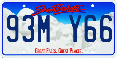 SD license plate 93MY66